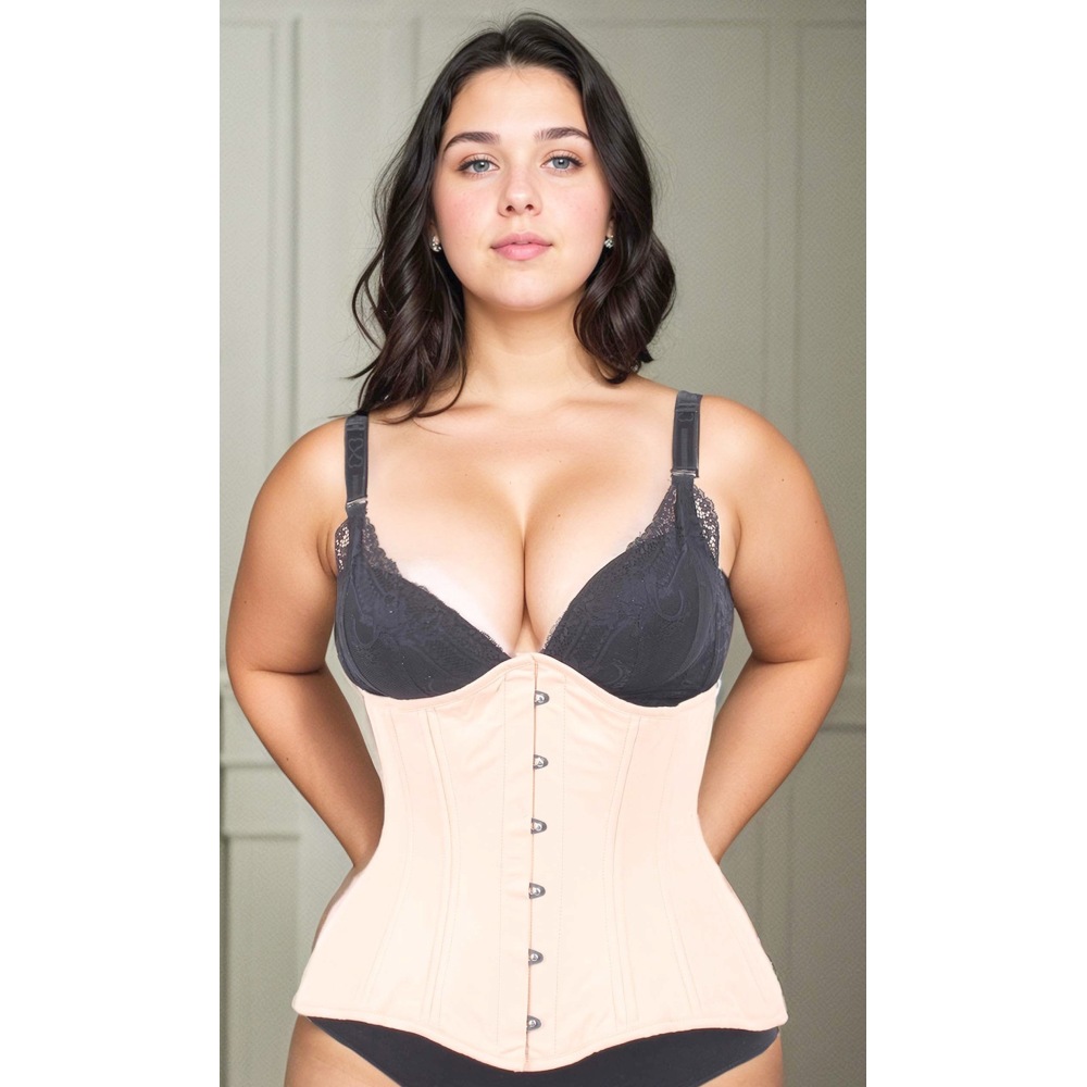 Attitude Corsets - Waist Trainer Longline Waist training underbust korset - Beige